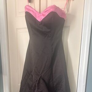 Strapless Black and Pink Dress